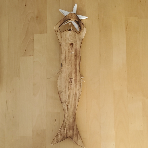 Mermaid & Nautical Canvas Wall Art – Wood, Twine, Seashells – Set of 2 - Picture 7 of 11